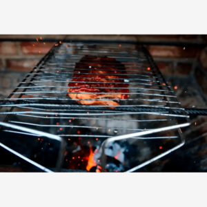 Grelha Dupla Abaulada Aço Carbono 70cm x 20 cm Churrasco Peixe Frango - Imagem 7
