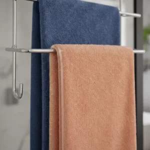Suporte Porta Toalha Duplo Para Box Cromado Prateado - Imagem 4